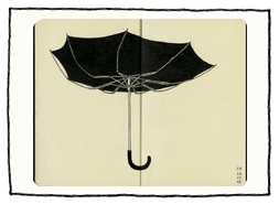 Regenschirm im Wind