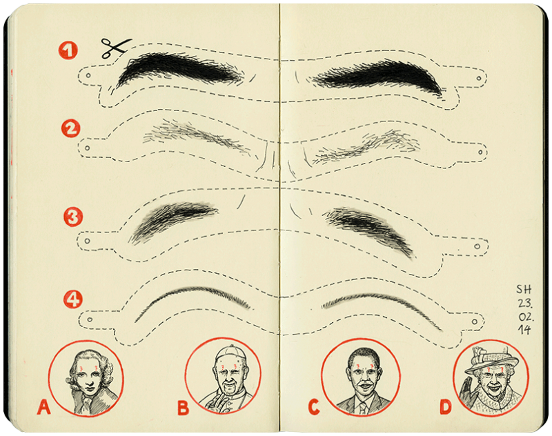 Ausschneidebogen für Augenbrauen