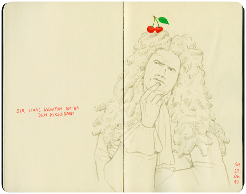 Isaac Newton und der Apfelbaum