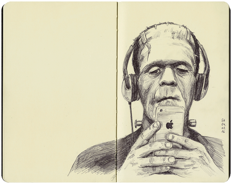 Monster Frankenstein mit iPhone